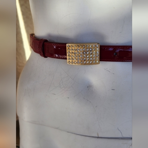 Vtg Gianni Versace Red‎ Gold Medusa  Belt - Picture 6 of 12